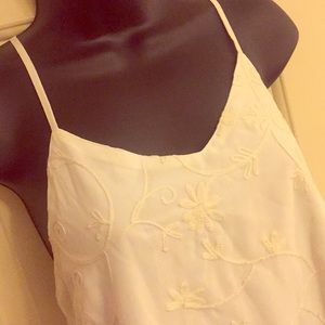 White lace-embroidered top